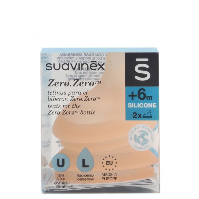 Suavinex Tetina Zero Silicona Anticolico Flujo M 2Unidades