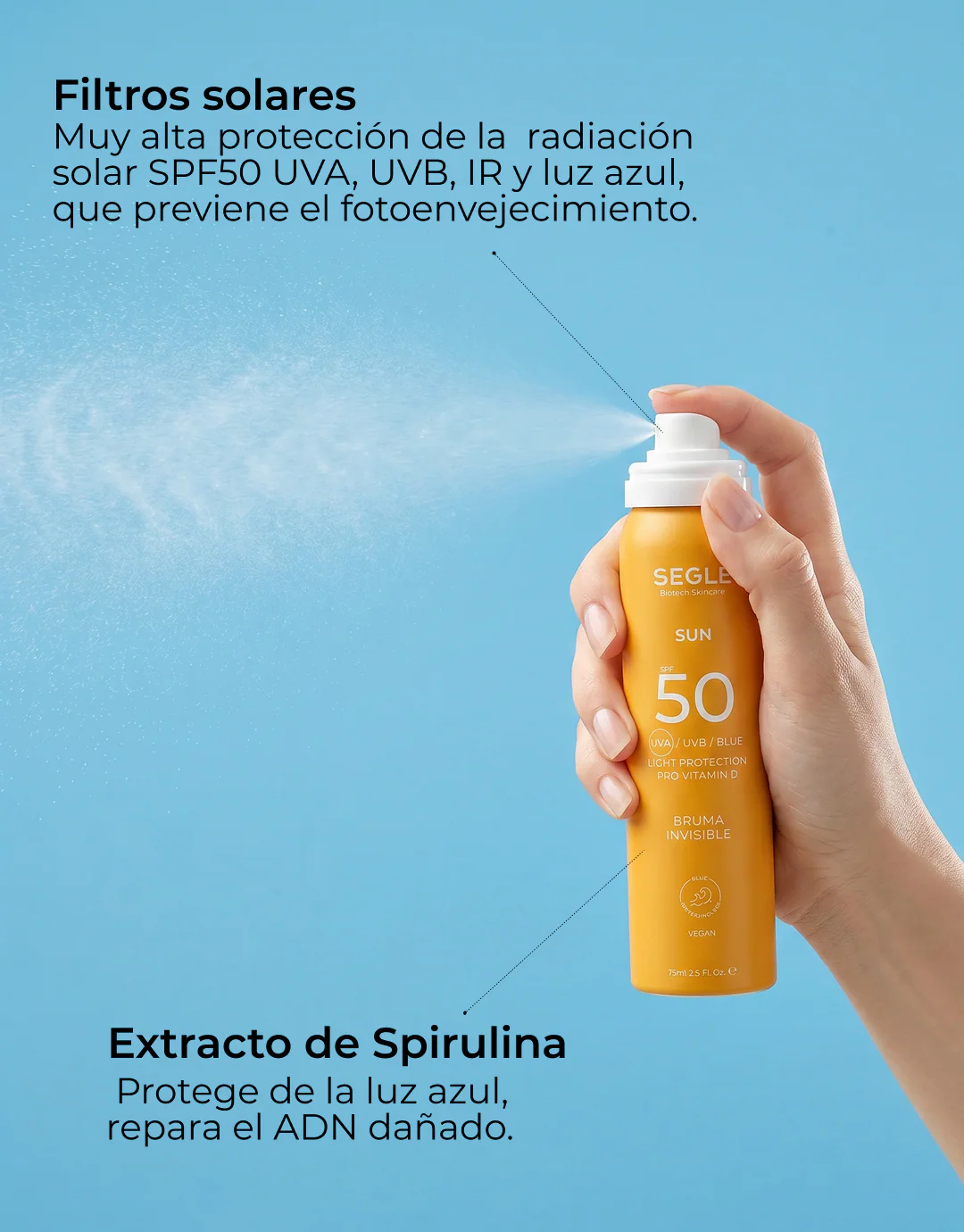 SEGLE BRUMA SOLAR FACIAL INVISIBLE SPF50 - Imagen 3